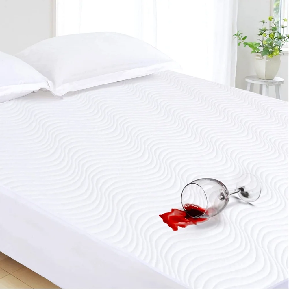 Full Size 100% Waterproof Mattress Pad, 3D Air Fiber Fabric Mattress Protector,